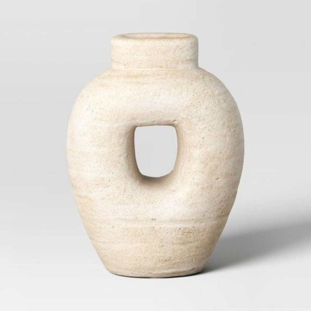 Modern Textured Ceramic Nori Cutout Vase - Threshold - Neutral - Target 2022